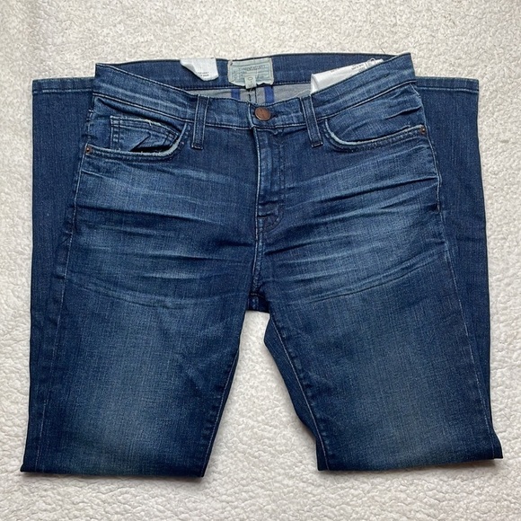 Current/Elliott The Fling Cropped Boyfriend Jeans Dark Size 25 NWT New - Picture 6 of 14